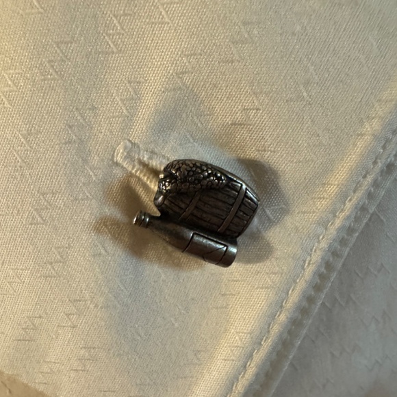 Men's Stubbs Western White ZigZag Beer Barrel Button French Cuff Shirt Size M NW - Picture 8 of 12